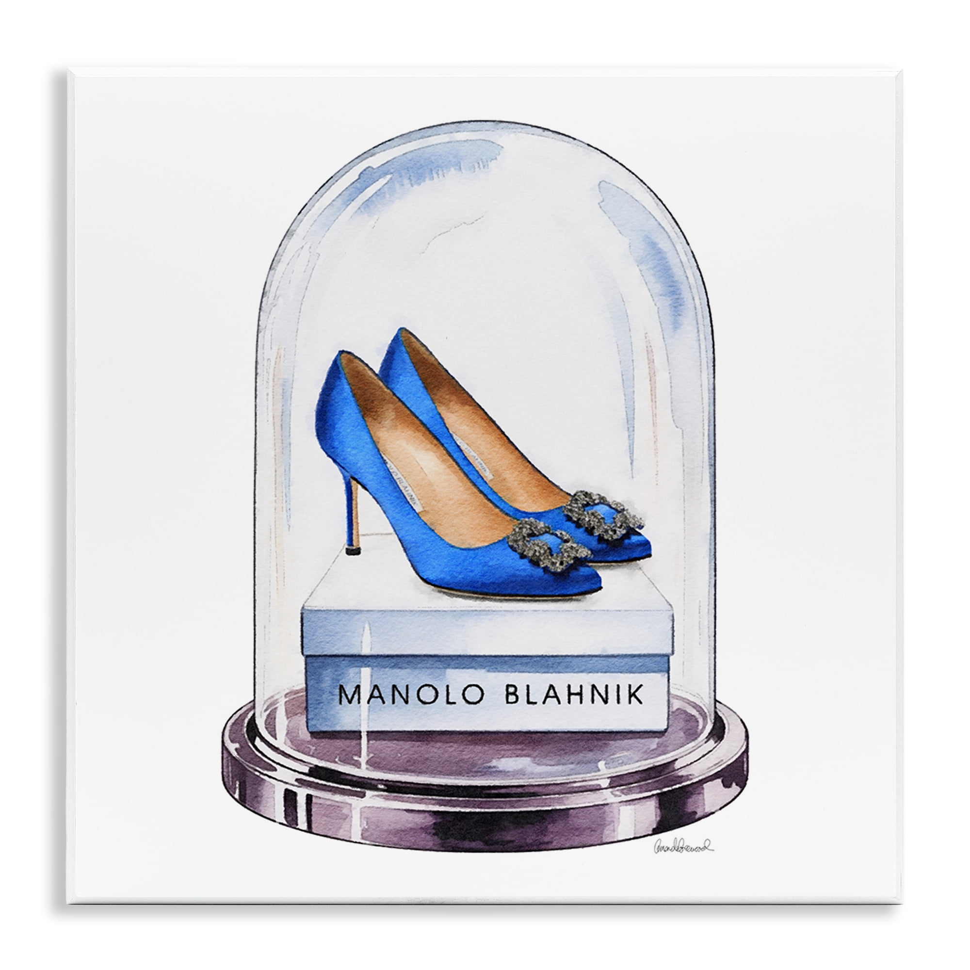Stupell Industries Blue Heels in Bell Jar Wall Plaque Art, design by Amanda Greenwood