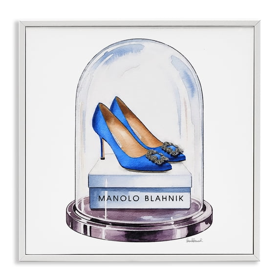 Stupell Industries Traditional Blue Heels in Bell Jar White Framed Giclee Art, 24 x 24, by Amanda Greenwood