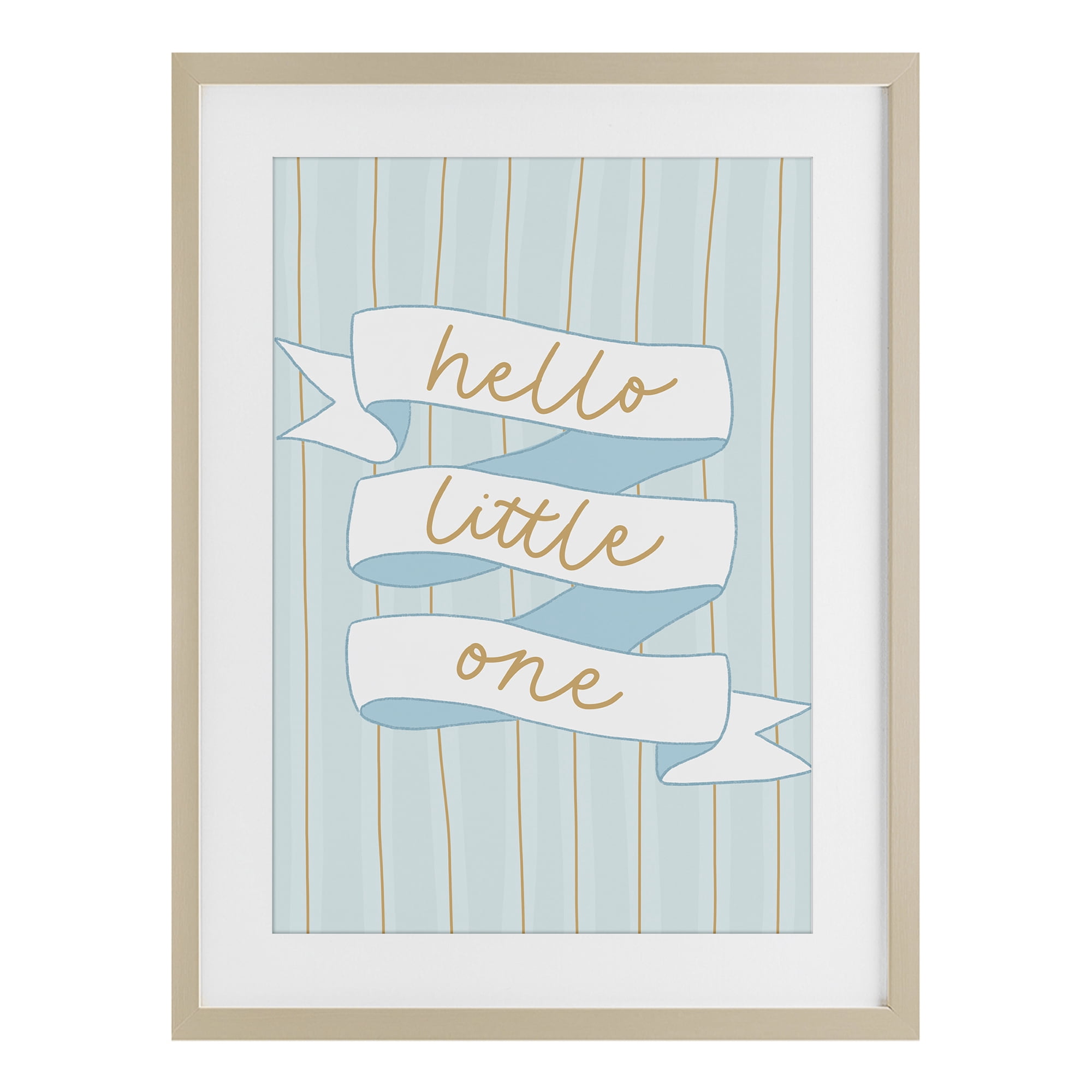 Stupell Industries Blue Hello Little One Birch Framed Print Under Glass, design by Amanda Houston