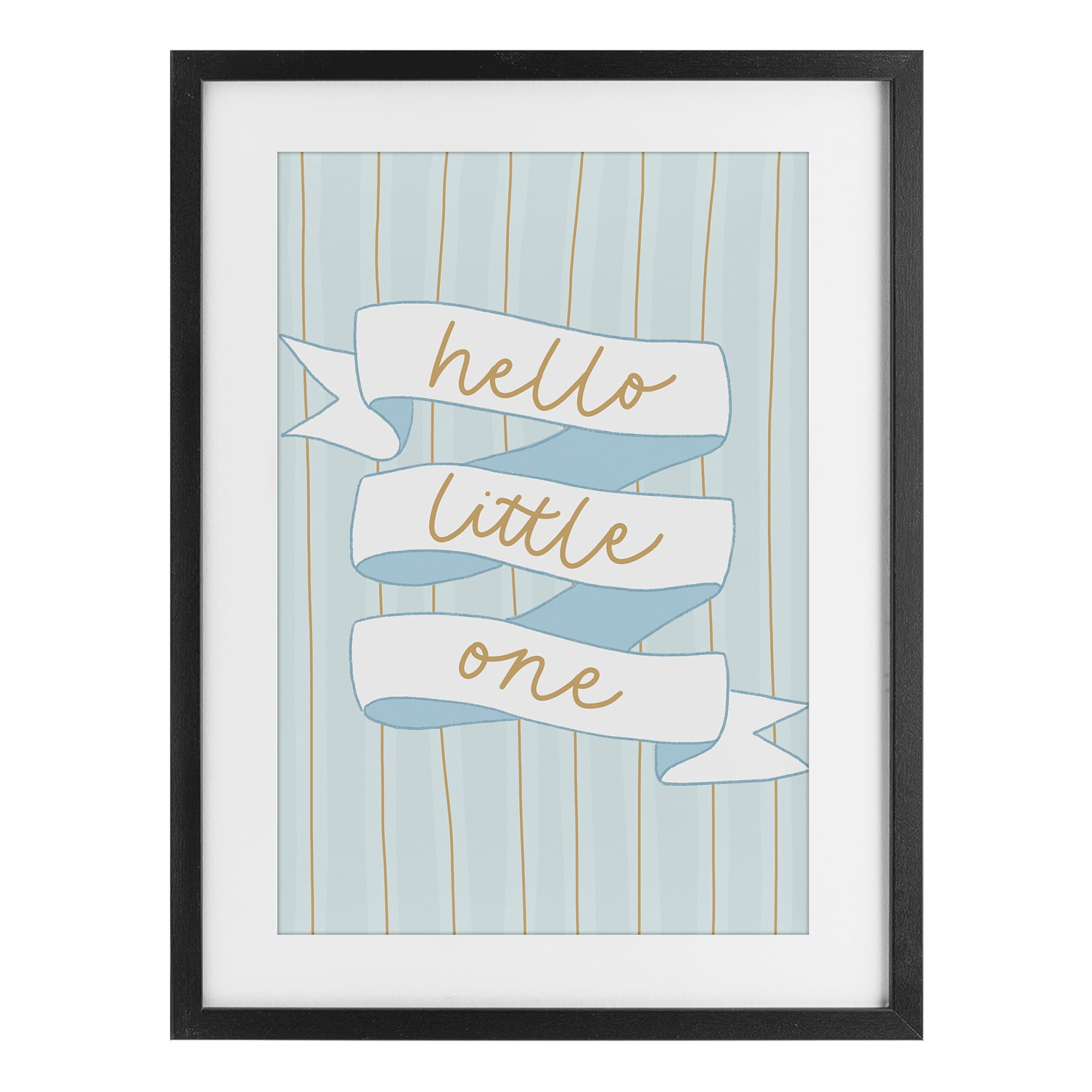Stupell Industries Blue Hello Little One Black Framed Print Under Glass, design by Amanda Houston