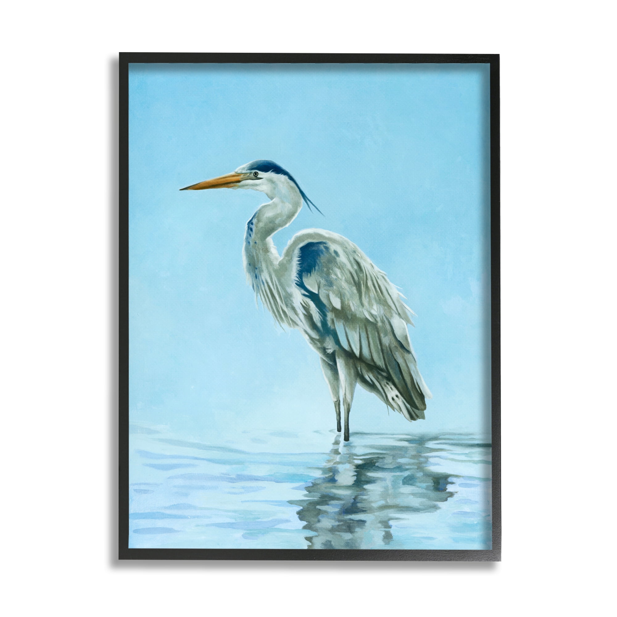 Stupell Industries Blue Heron Shallow Waters Aquatic Bird Painting, 11 x 14, Design by Lucca Sheppard