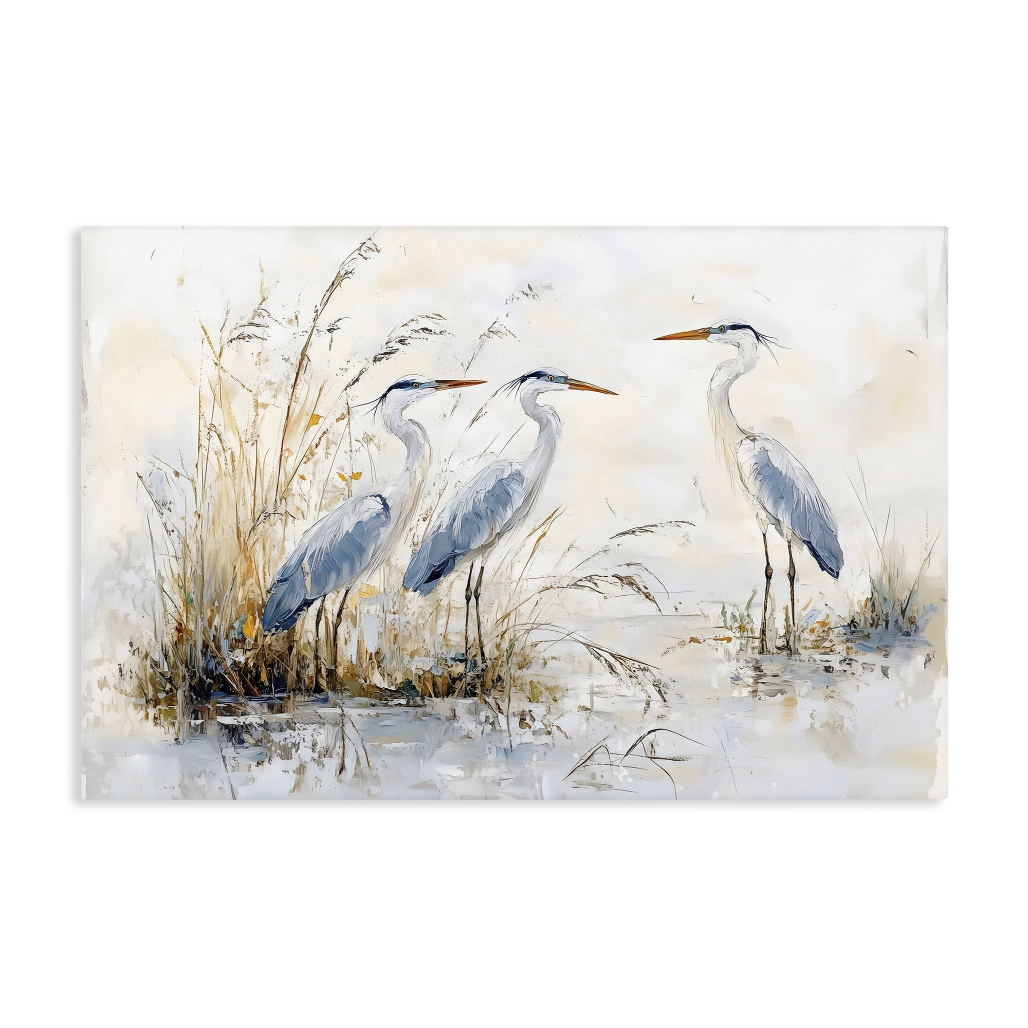 Stupell Industries Blue Heron Trio in Wetlands Canvas Wall Art, design by LSR Design Studio
