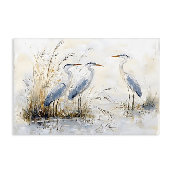 Stupell Industries Coastal Blue Heron Trio in Wetlands Canvas Art, 30 x 20, by LSR Design Studio