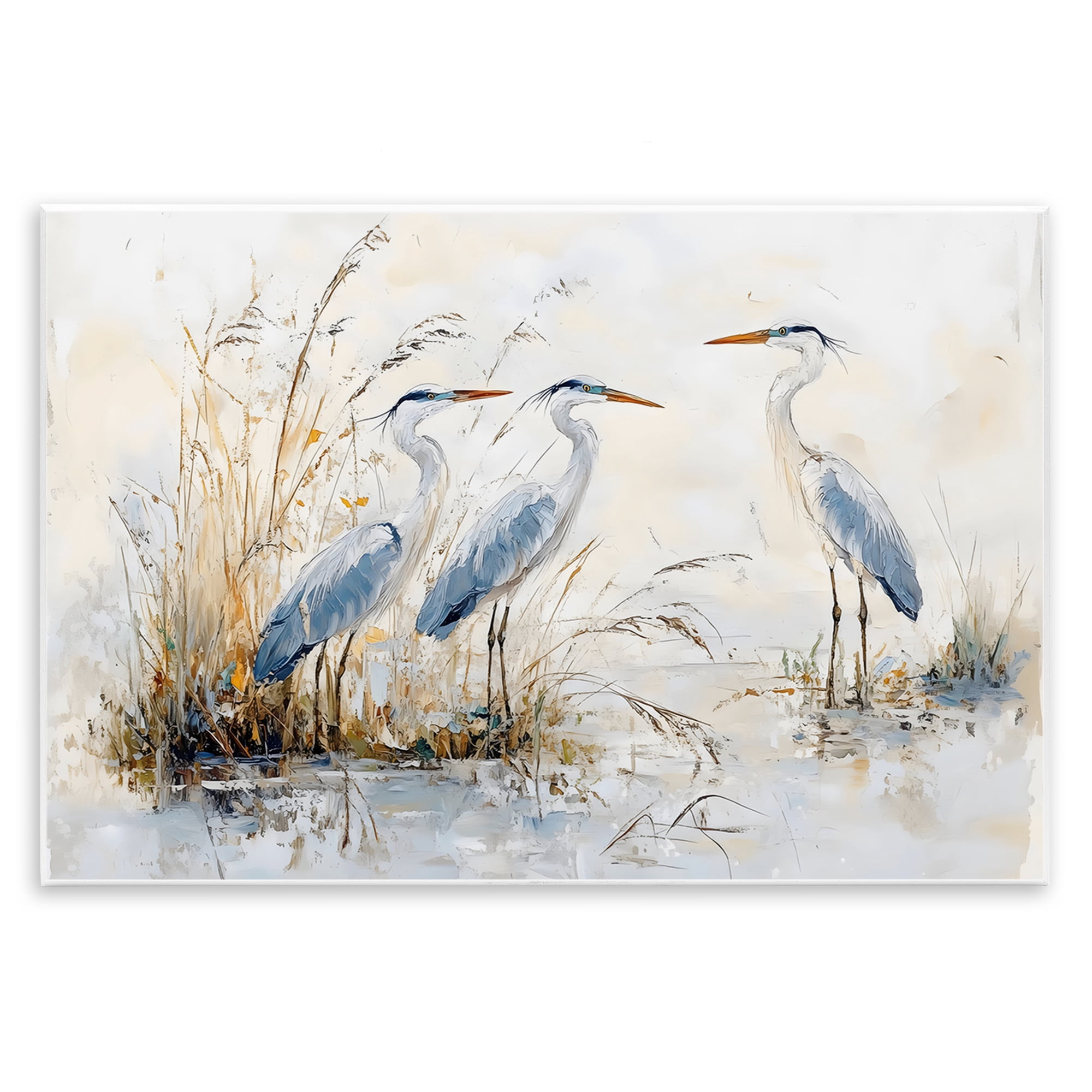 Stupell Industries Blue Heron Trio in Wetlands Wall Plaque Art, design by LSR Design Studio