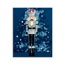 Stupell Industries Blue Holiday Nutcracker Holiday Painting Unframed Art Print Wall Art, 11 x 14