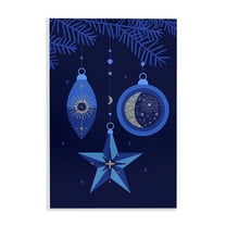 Stupell Industries Blue Holiday Ornaments Holiday Painting Unframed Art Print Wall Art, 10 x 15