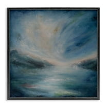 Stupell Industries Blue Hour Abstract Landscape Abstract Painting Black Framed Art Print Wall Art, 12 x 12