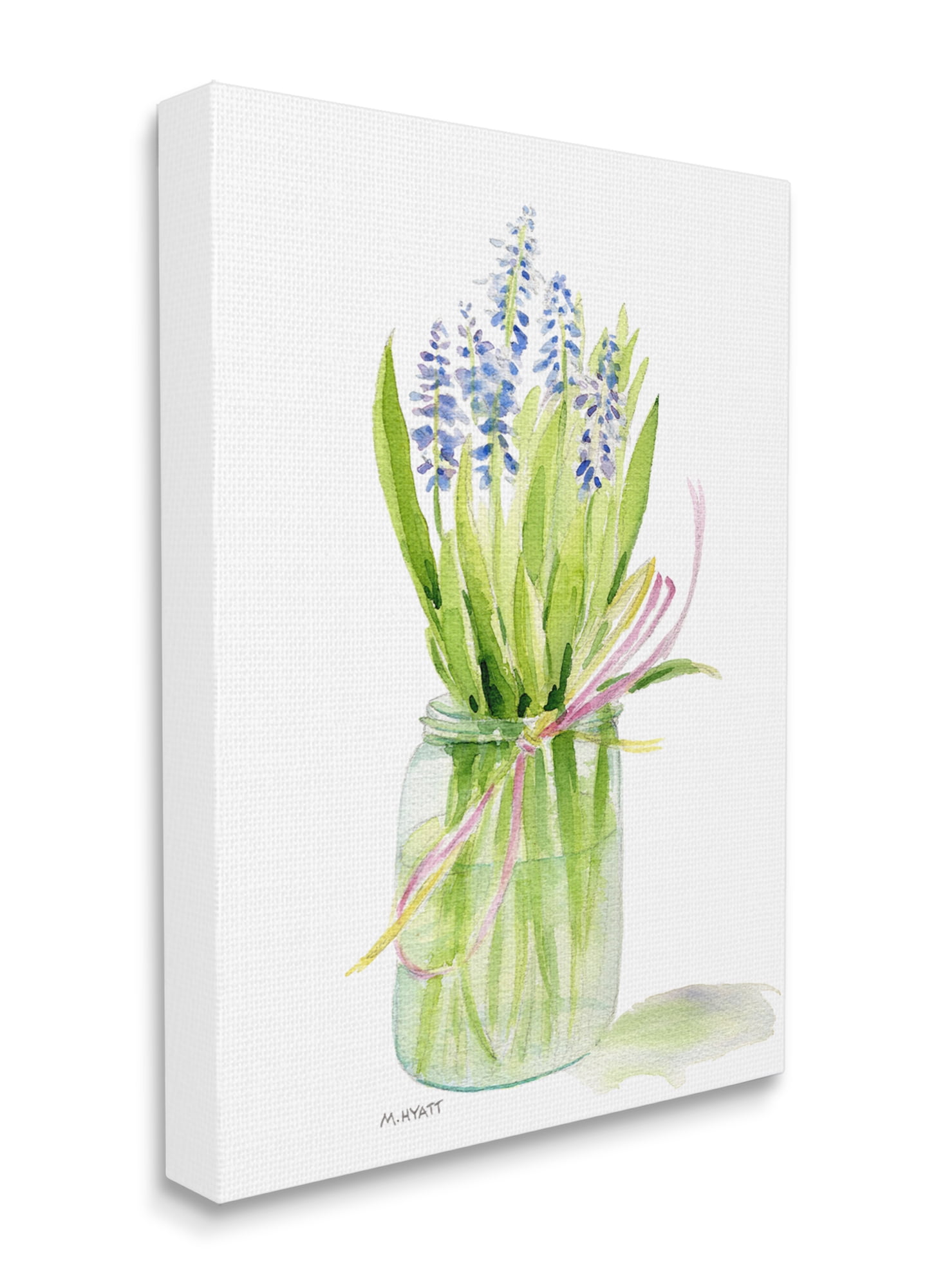 Stupell Industries Blue Hyacinth Flower Arrangement Classic Canning Jar Canvas Wall Art, 36 x 48, Design by Melissa Hyatt LLC