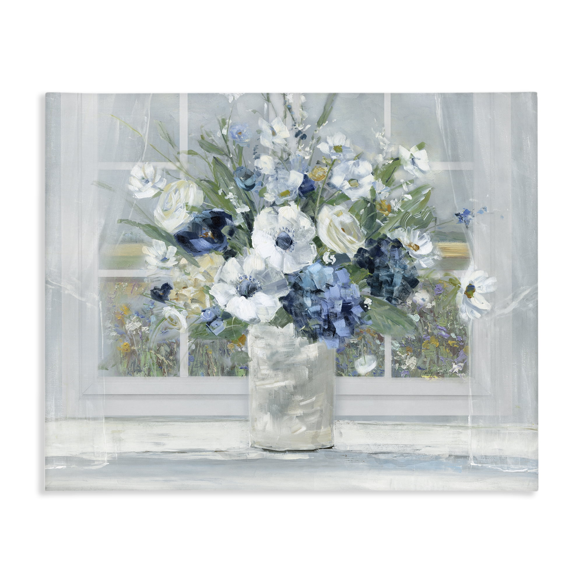 Stupell Industries Blue Hydrangea & Anemone Bouquet Canvas Wall Art, design by Sally Swatland