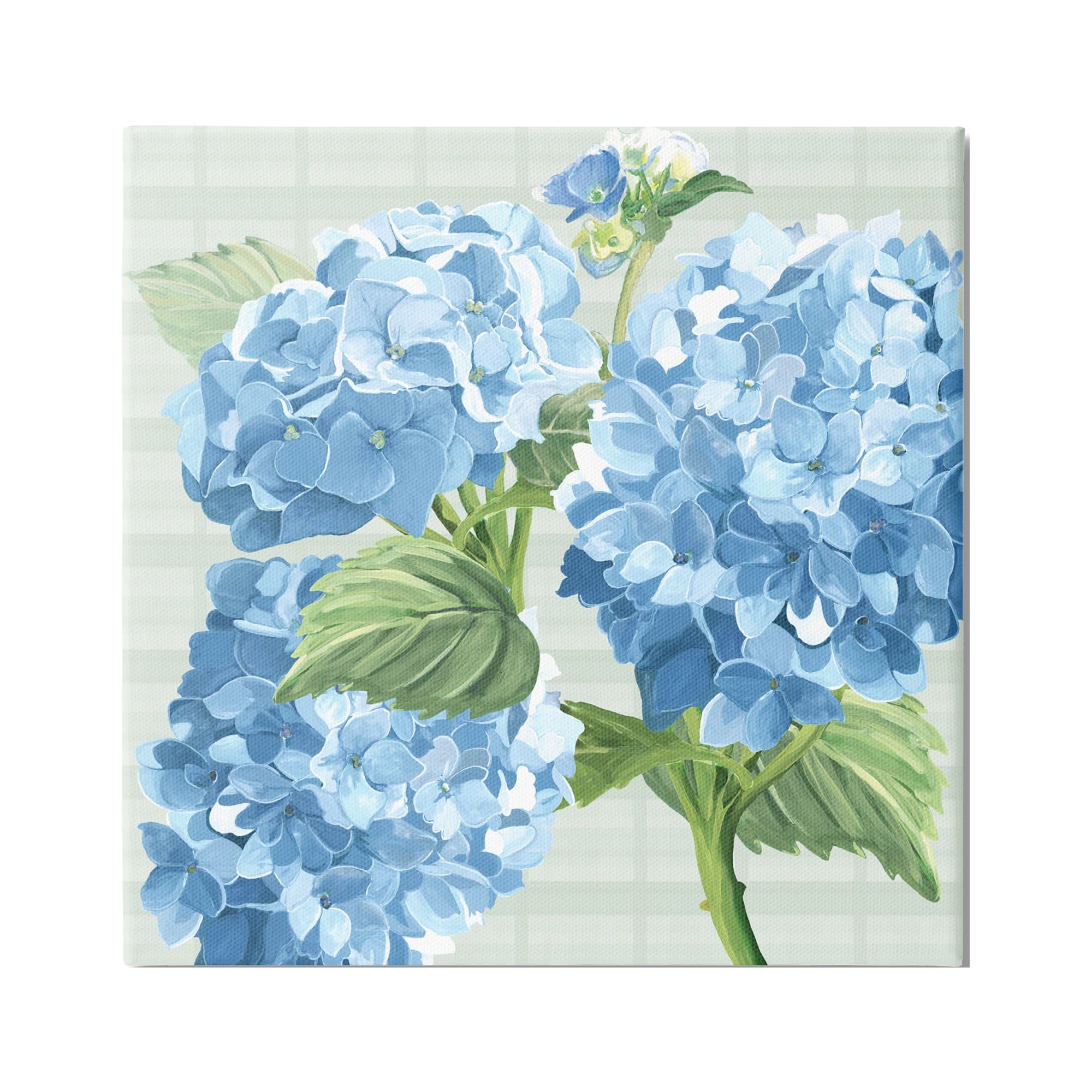 Stupell Industries Blue Hydrangea Blossoms Botanical & Floral Painting Gallery Wrapped Canvas Print Wall Art, 30 x 30
