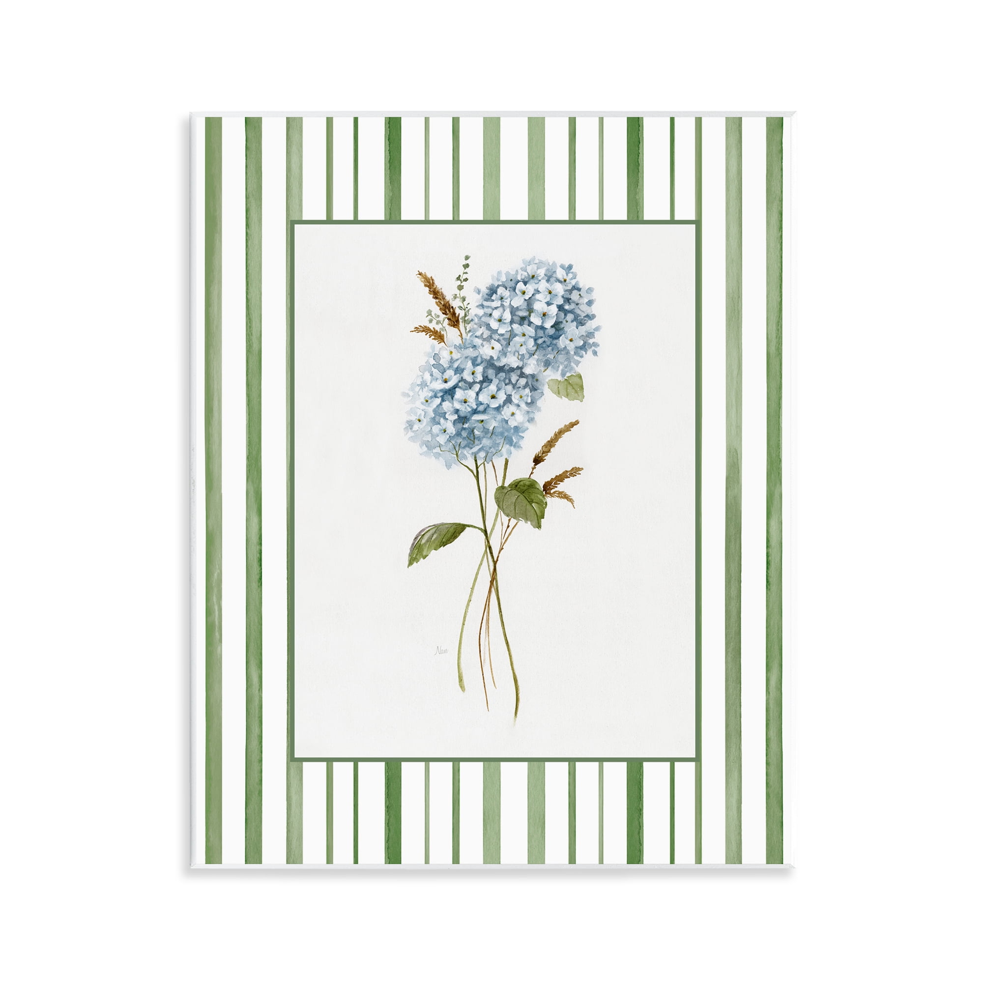 Stupell Industries Blue Hydrangea & Dried Wheat Wall Plaque Art, design by Nan