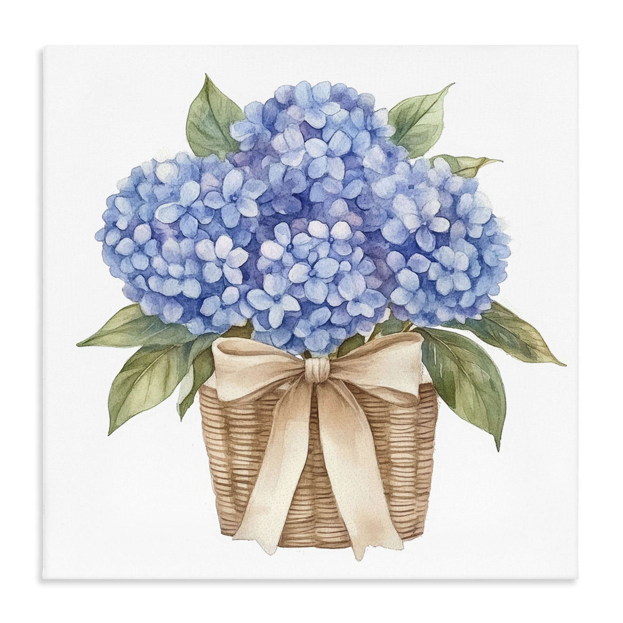 Stupell Industries Blue Hydrangea Picnic Basket Canvas Wall Art, design by Petal Prints Design