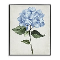 Stupell Industries Blue Hydrangea Stem Floral Painting Black Framed Art Print Wall Art, 11 x 14
