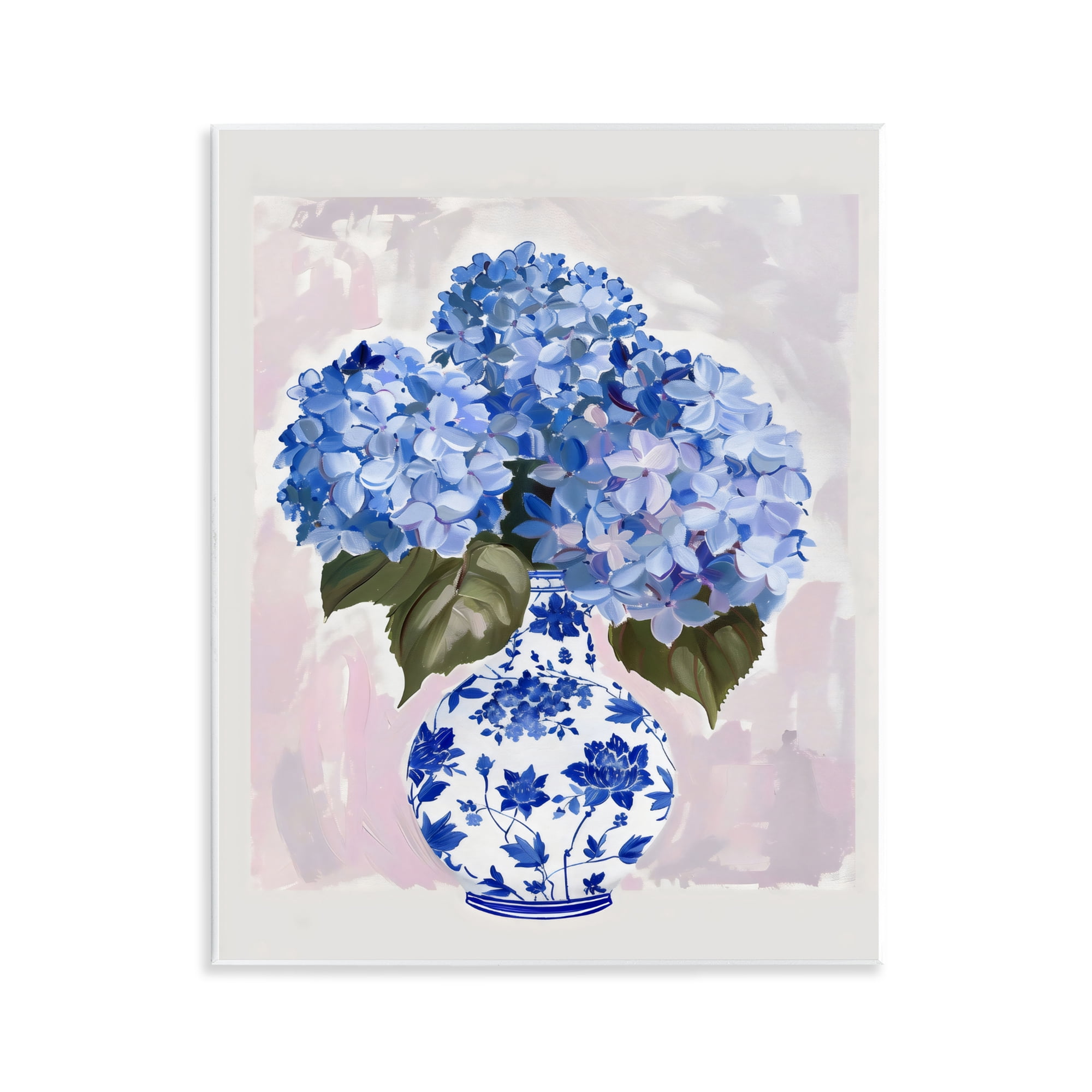 Stupell Industries Blue Hydrangea in Porcelain Vase Wall Plaque Art, design by The Prints Vibe