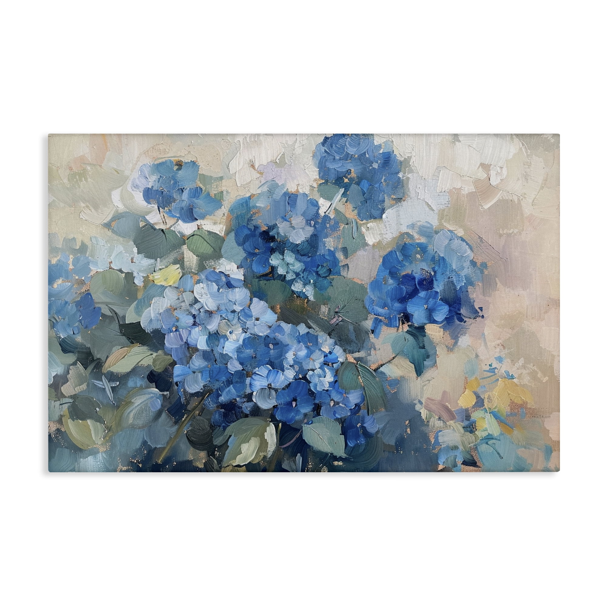 Stupell Industries Blue Hydrangeas Impression Plants & Flowers Painting Wrapped Canvas Art Print Wall Art, 30 x 20