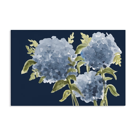 Stupell Industries Transitional Blue Hydrangeas on Indigo Canvas Art, 36 x 24, by Janice Gaynor