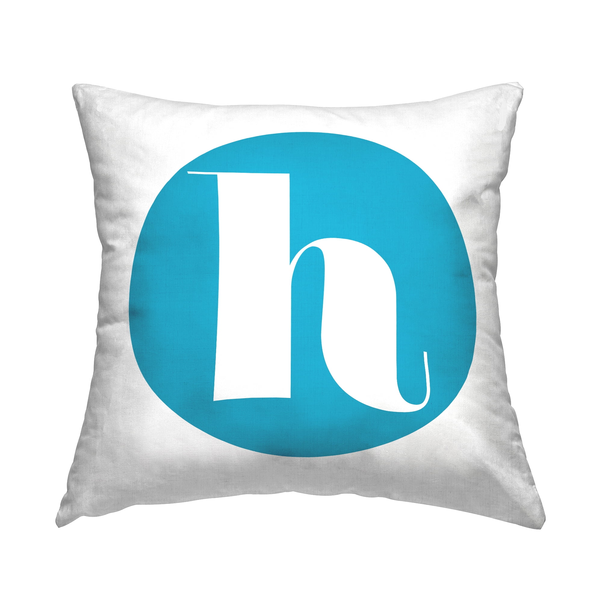 Stupell Industries Blue Initial H Decorative Printed Throw Pillow, 18 x 18