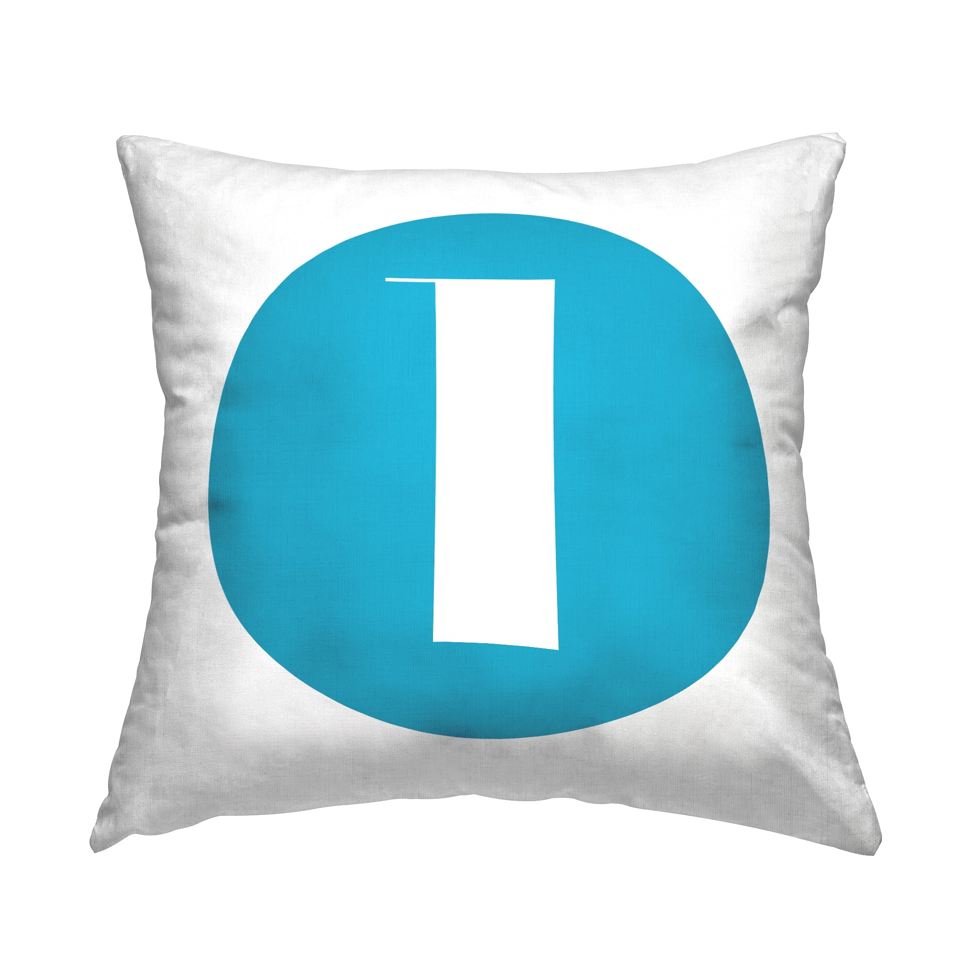 Stupell Industries Blue Initial L Decorative Printed Throw Pillow, 18 x 18