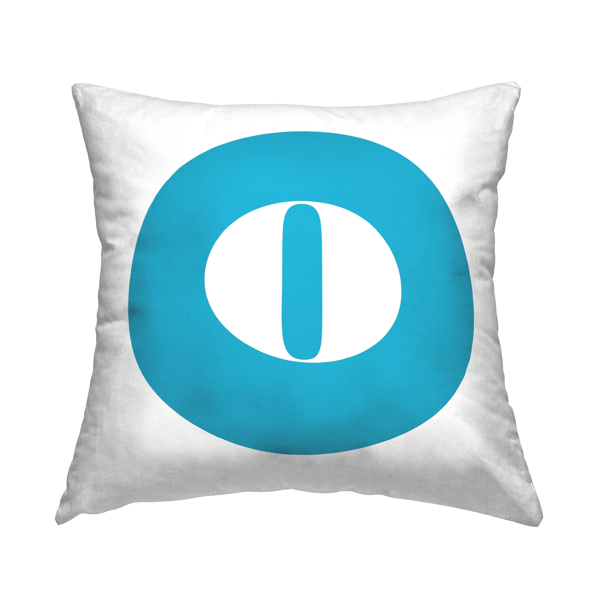 Stupell Industries Blue Initial O Decorative Printed Throw Pillow, 18 x 18