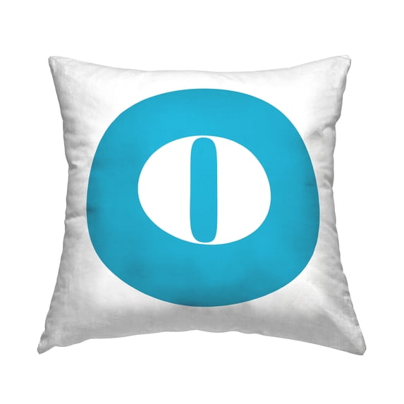 Stupell Industries Blue Initial O Decorative Printed Throw Pillow, 18 x 18