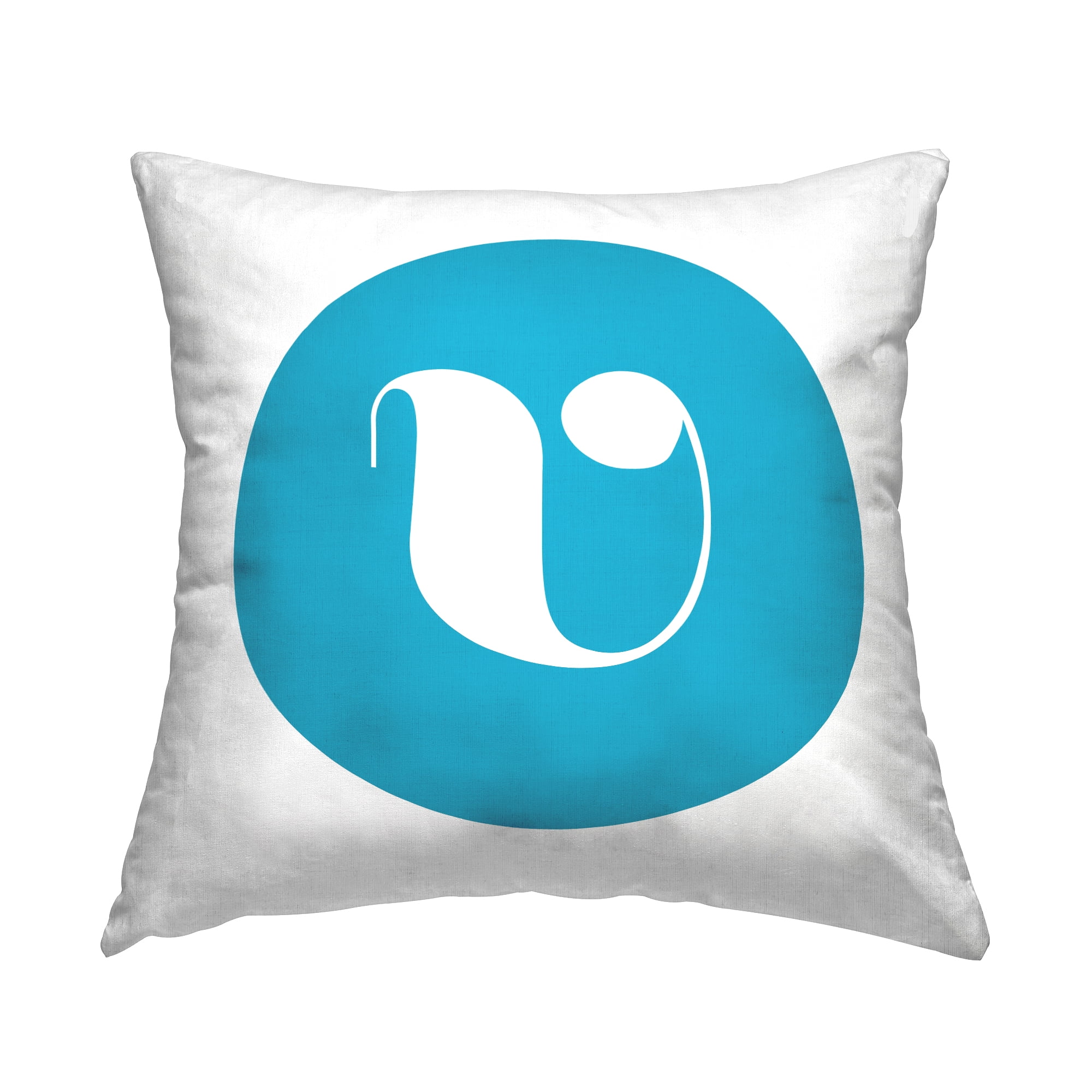 Stupell Industries Blue Initial V Decorative Printed Throw Pillow, 18 x 18
