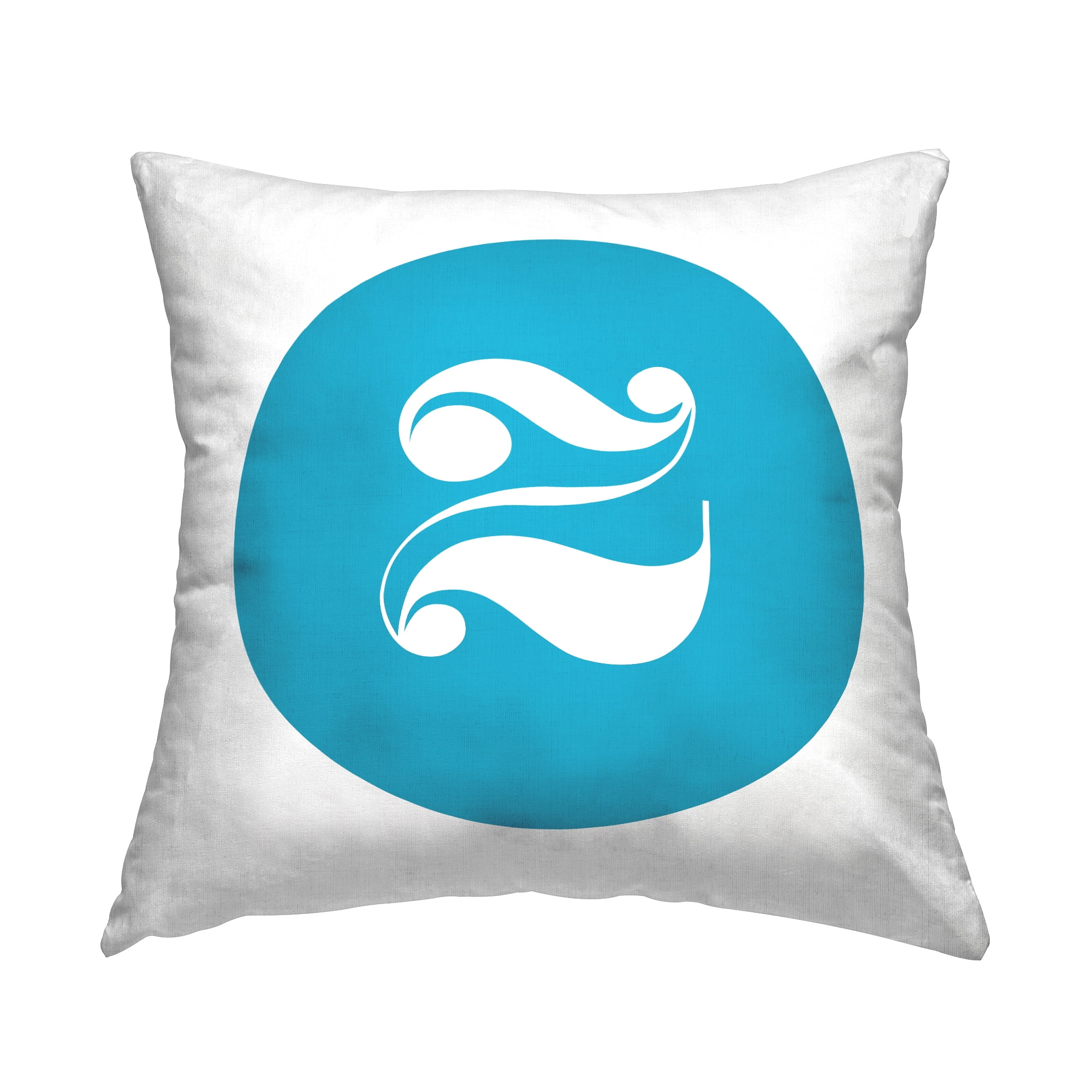Stupell Industries Blue Initial Z Decorative Printed Throw Pillow, 18 x 18