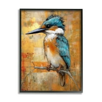 Stupell Industries Blue Jay Modern Painting Animals & Insects Painting Black Framed Art Print Wall Art, 11 x 14