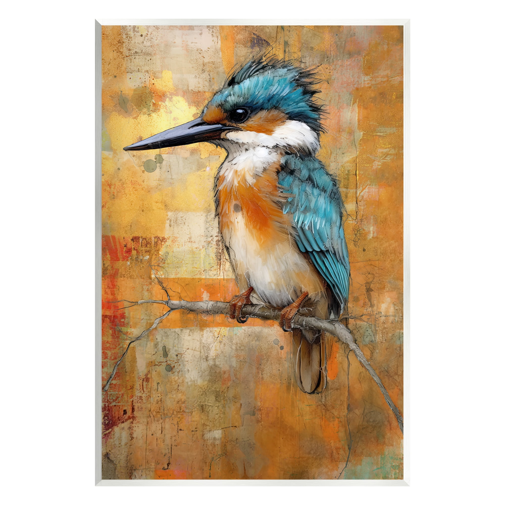 Stupell Industries Blue Jay Modern Painting Animals & Insects Painting Unframed Art Print Wall Art, 10 x 15