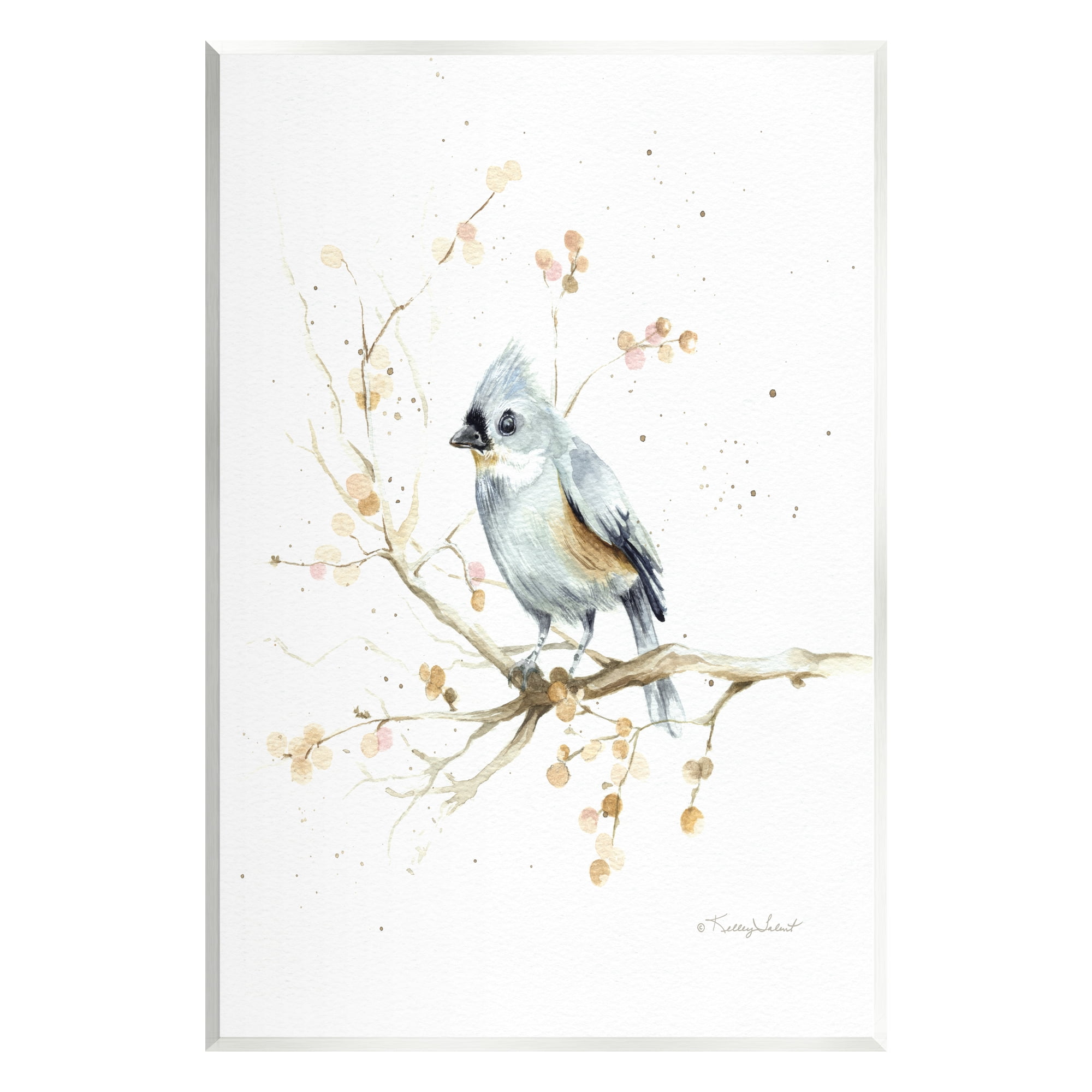 Stupell Industries Blue Jay Perched Nature Animals & Insects Painting Unframed Art Print Wall Art, 13 x 19