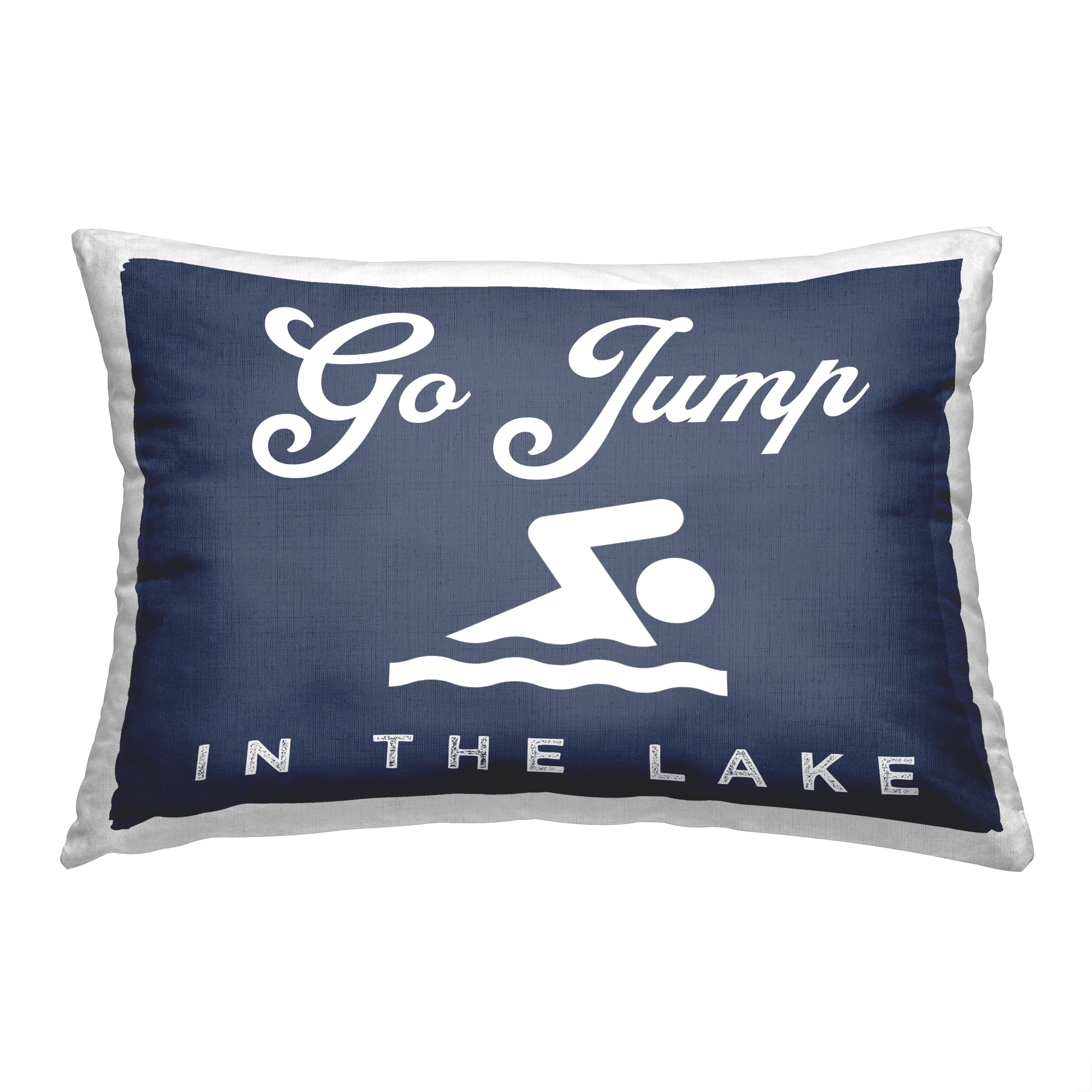 Stupell Industries Blue Jump in Lake Decorative Printed Throw Pillow, 14 x 20