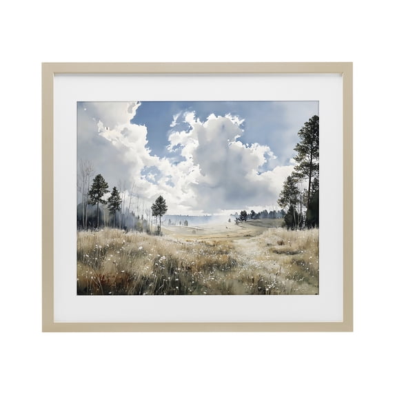 Stupell Industries Farmhouse Blue Kissed Landscape Birch Framed Print Under Glass, 21 x 17, by Franklyn Gregory