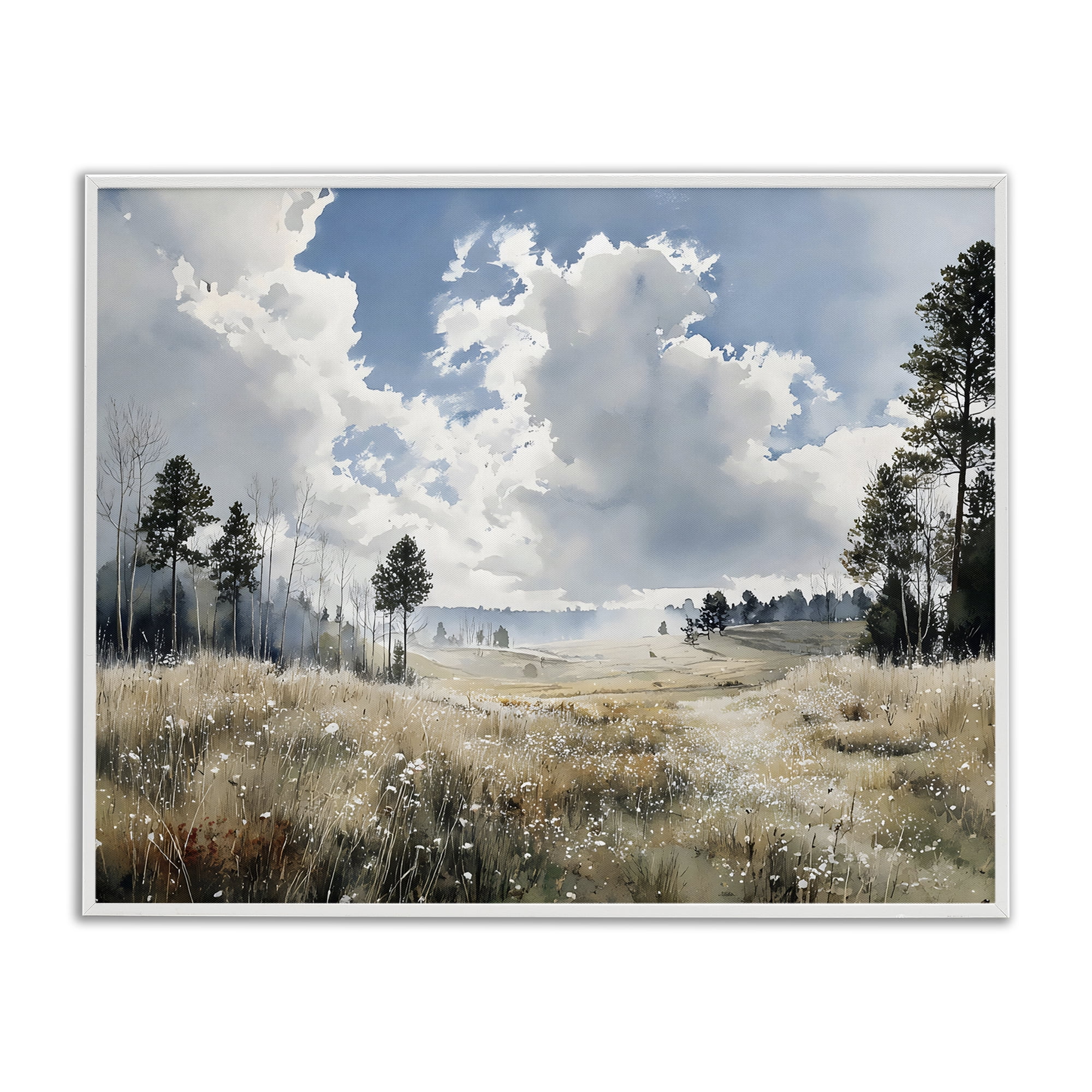 Stupell Industries Blue Kissed Landscape White Framed Giclee Art, design by Franklyn Gregory