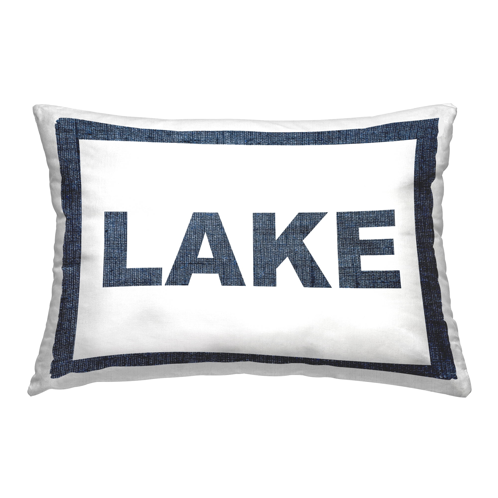 Stupell Industries Blue Lake Phrase Decorative Printed Throw Pillow, 14 x 20