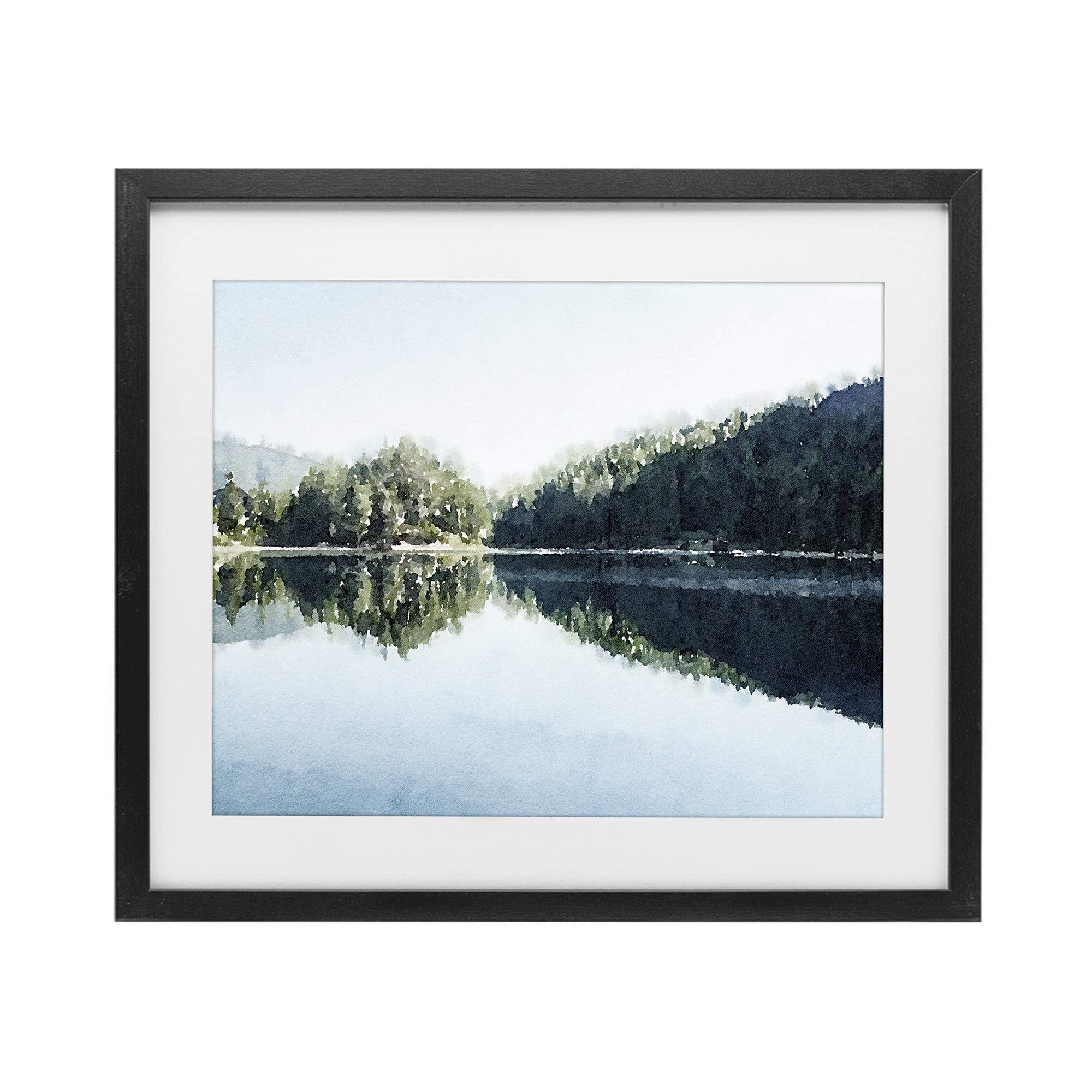 Stupell Industries Blue Lake Reflections Black Framed Print Under Glass, design by Kim Curinga