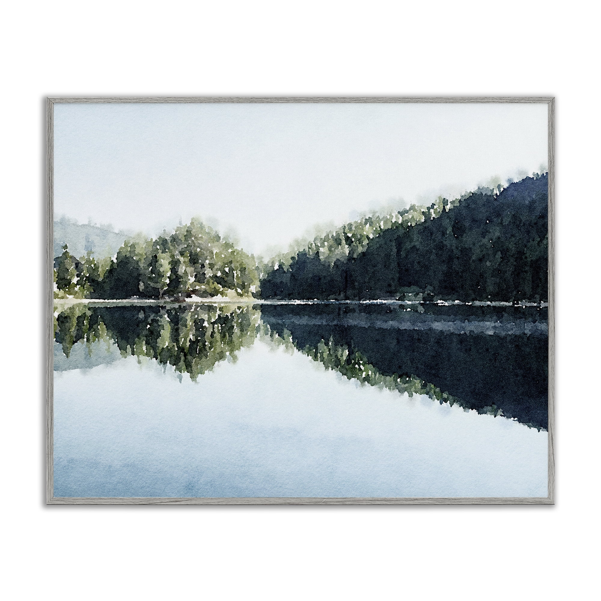 Stupell Industries Blue Lake Reflections Gray Framed Giclee Art, design by Kim Curinga