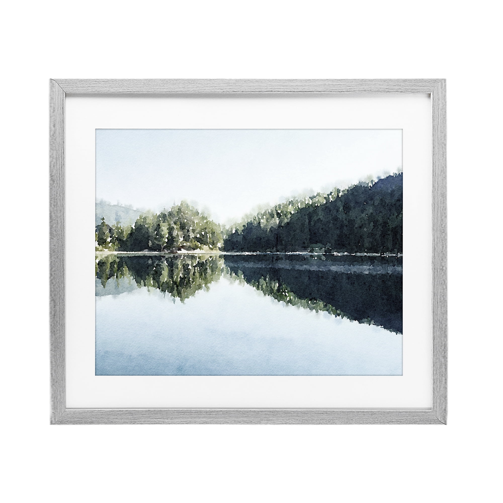 Stupell Industries Blue Lake Reflections Gray Framed Print Under Glass, design by Kim Curinga