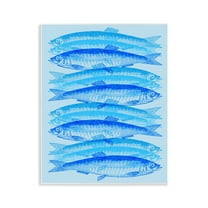 Stupell Industries Blue Layered Fish Animals & Insects Painting Unframed Art Print Wall Art, 11 x 14
