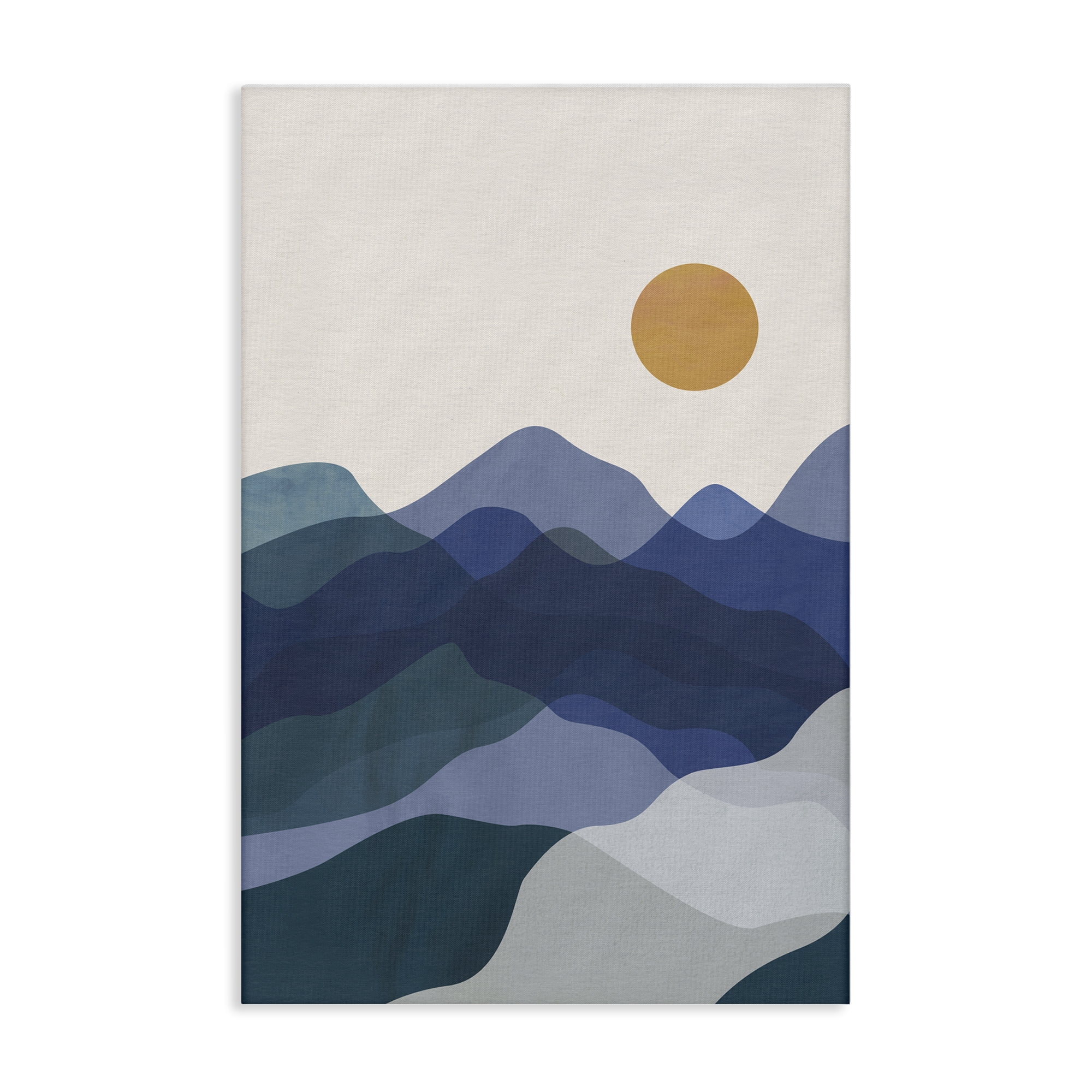 Stupell Industries Blue Layered Mountains Landscape & Nature Painting Wrapped Canvas Art Print Wall Art, 30 x 45
