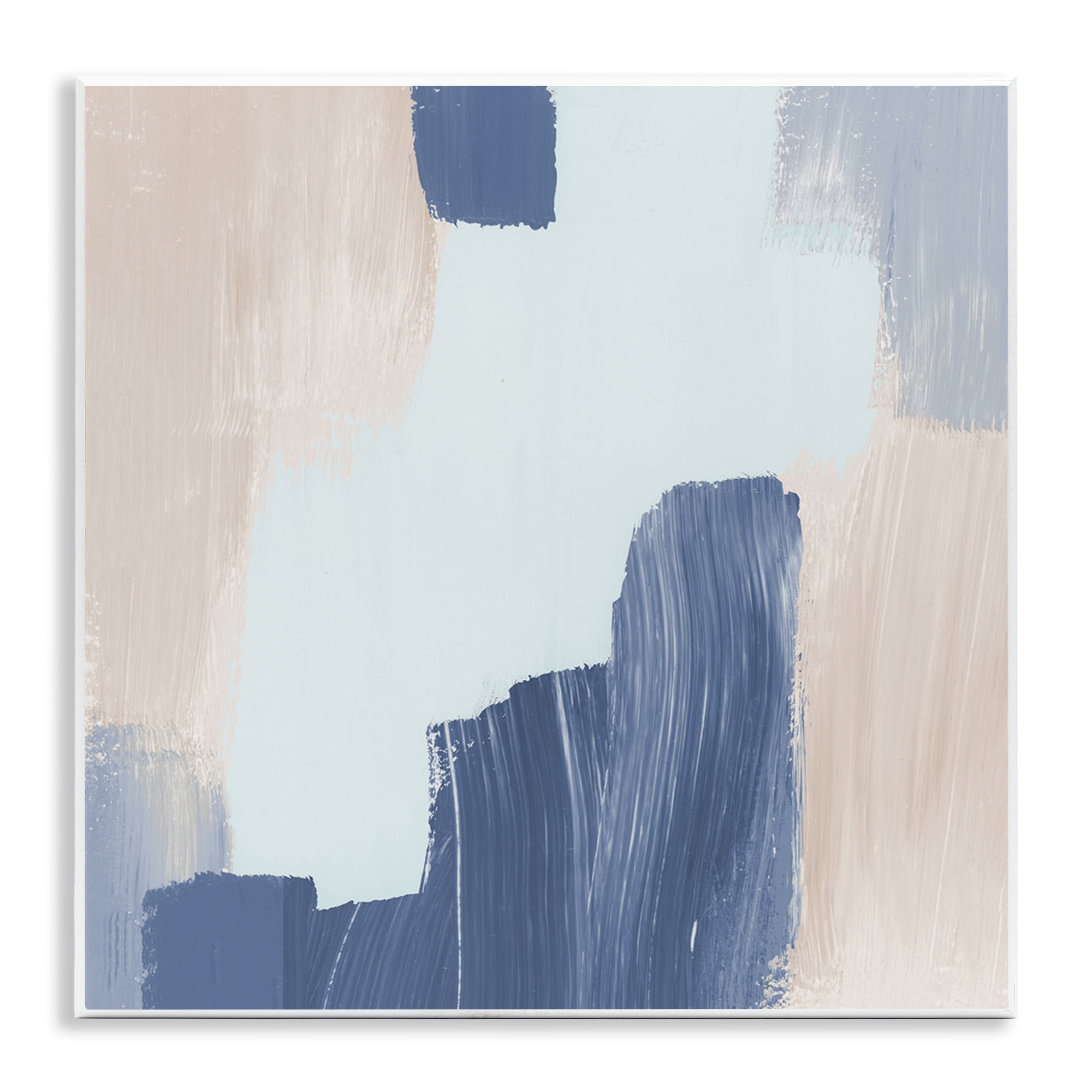 Stupell Industries Blue Layered Paint Strokes Abstract Painting Unframed Art Print Wall Art, 12 x 12