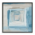 Stupell Industries Blue Layered Squares Abstract Painting Black Framed