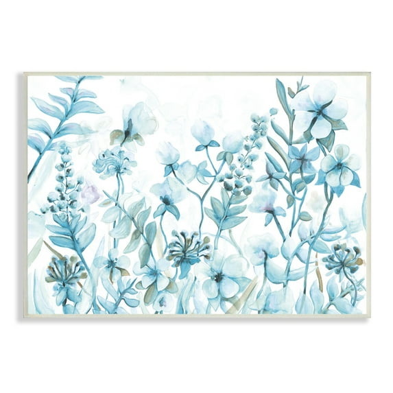 Stupell Industries Blue Lilac Wildflower Meadow Monochromatic Floral Bloom,19 x 13, Design by Dogwood Portfolio