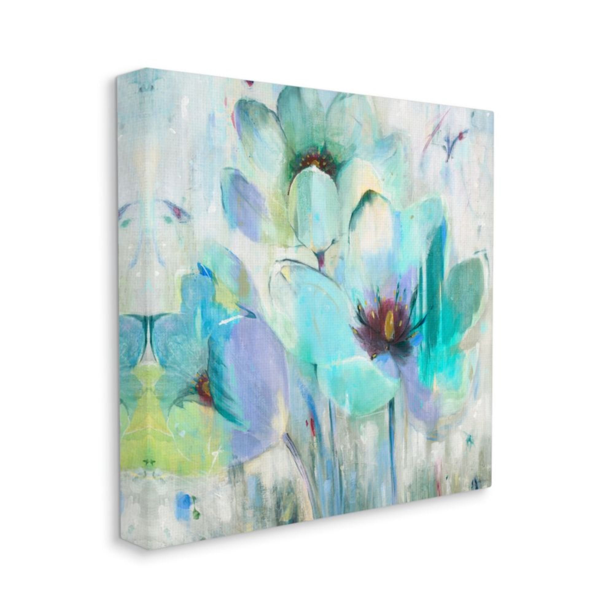 Stupell Industries Blue Lilly Abstraction Distressed Rustic Charm Design by Third and Wall, 30" x 30"