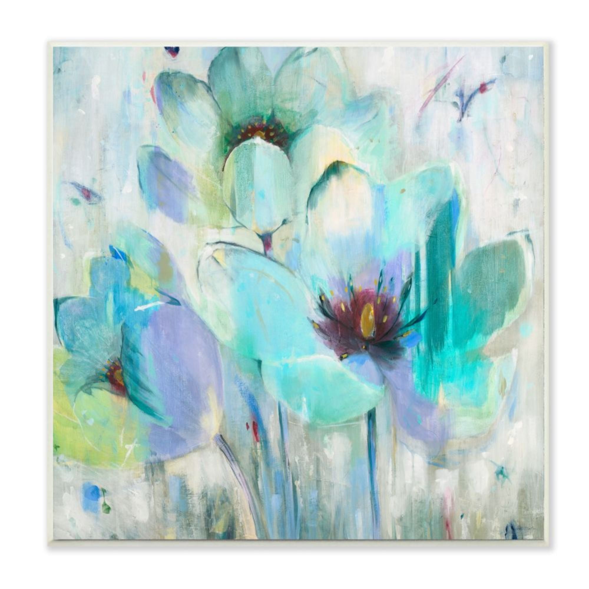 Stupell Industries Blue Lilly Abstraction Distressed Rustic Charm Design by Third and Wall