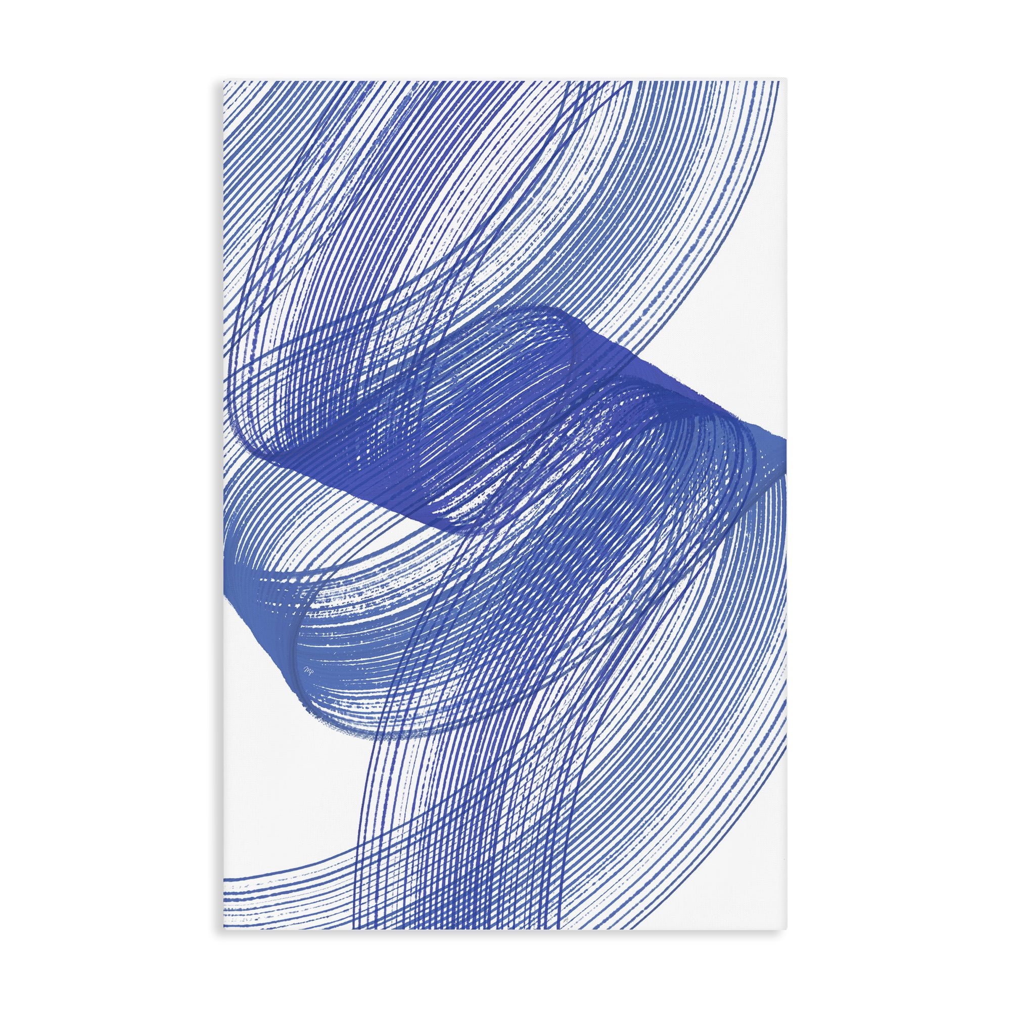 Stupell Industries Blue Lines Flowing In Motion Canvas Wall Art, design by Martina Pavlova