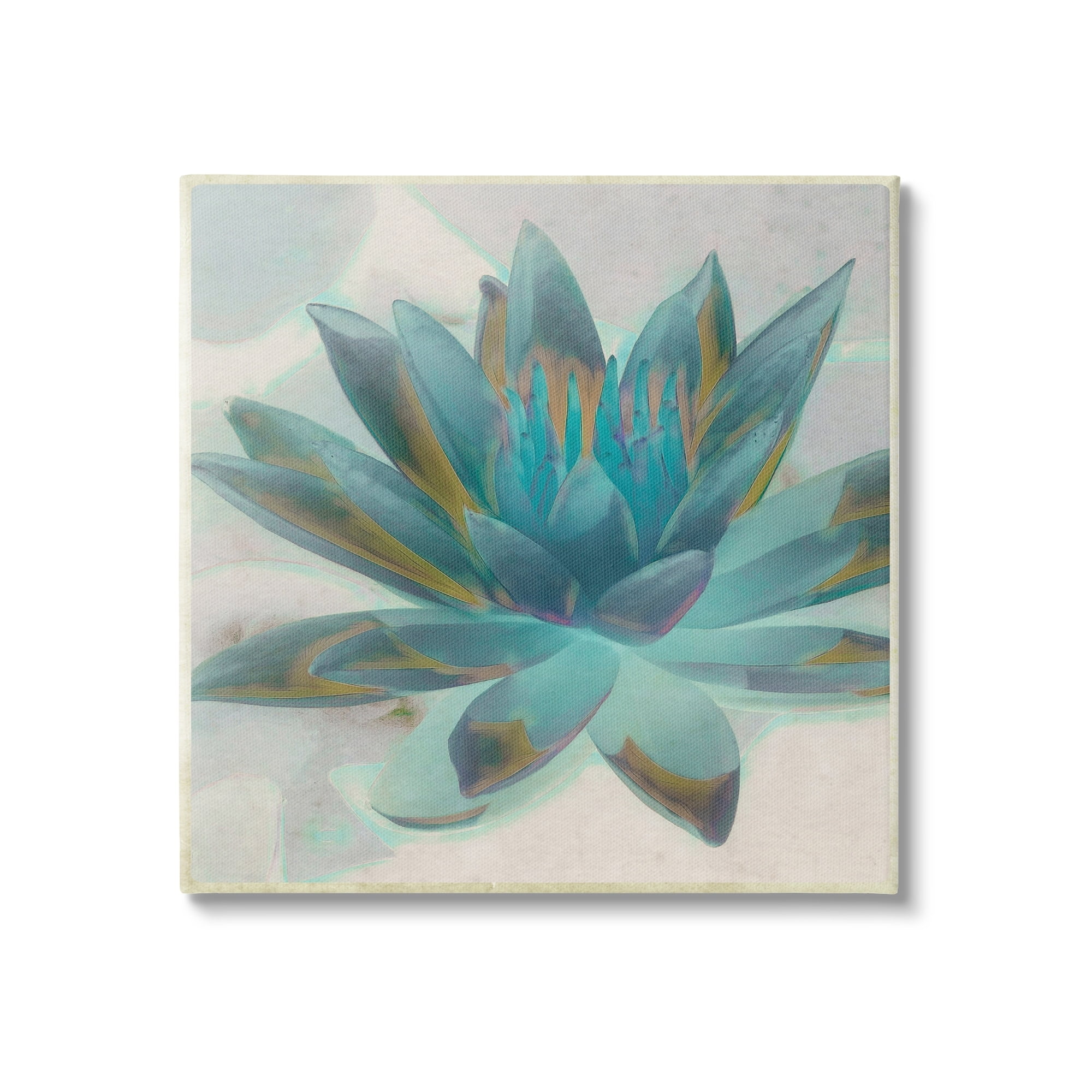 Stupell Industries Blue Lotus Flower Petals Abstract Nature Plant Painting Gallery Wrapped Canvas Print Wall Art, Design by Graffitee Studios