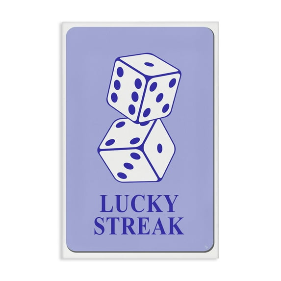 Stupell Industries Blue Lucky Streak Dice Entertainment Painting Wrapped Canvas Art Print Wall Art, 20 x 30