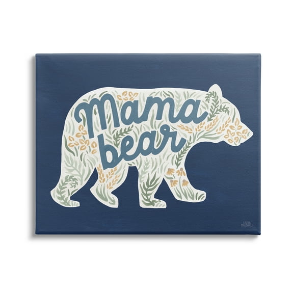 Stupell Industries Blue Mama Bear Botanicals Botanical & Floral Painting Gallery Wrapped Canvas Print Wall Art, 20 x 16