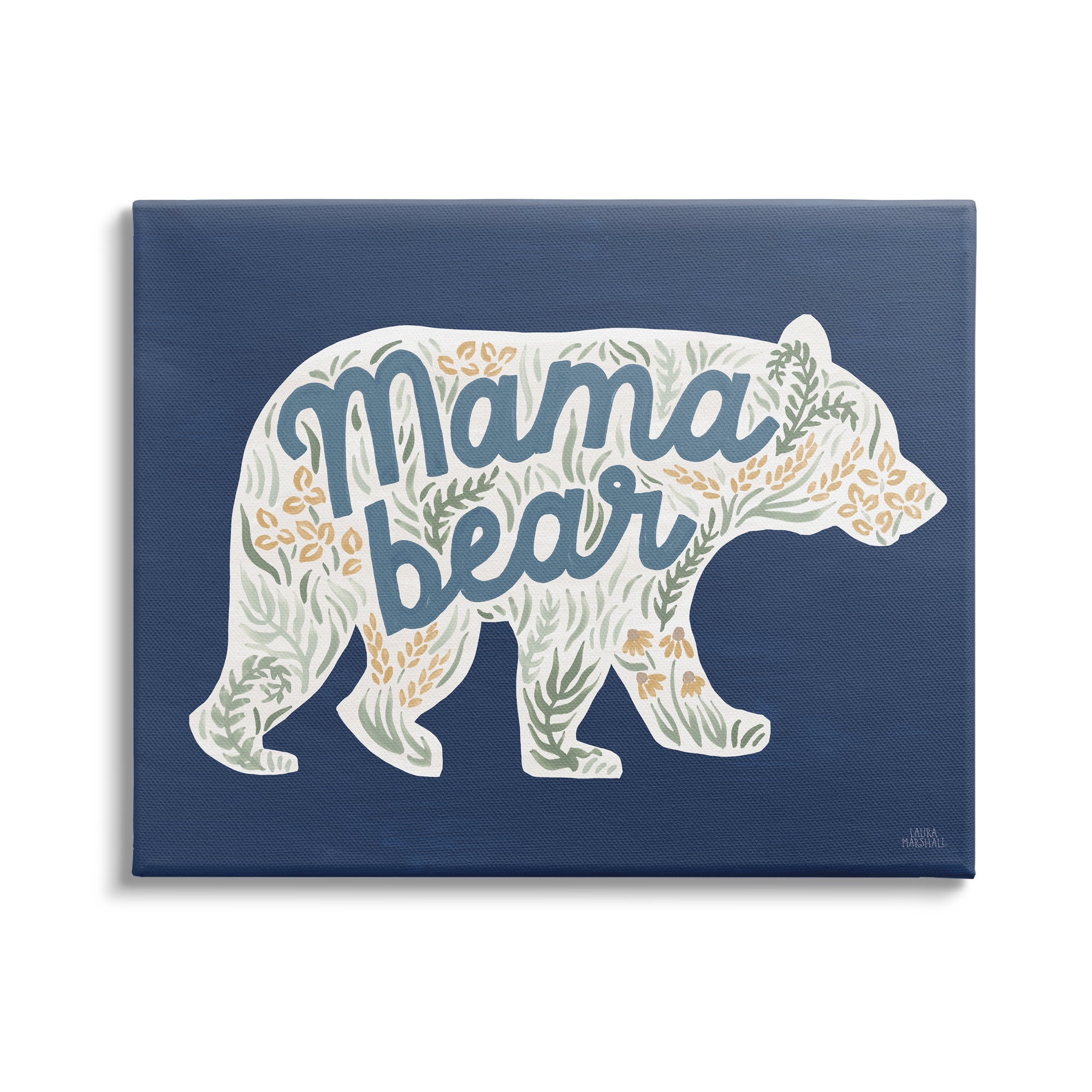 Stupell Industries Blue Mama Bear Botanicals Botanical & Floral Painting Gallery Wrapped Canvas Print Wall Art, 40 x 30