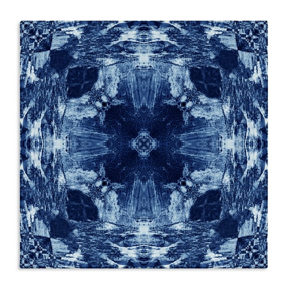 Stupell Industries Blue Mirrored Symmetry Abstract Painting Wrapped Canvas Art Print Wall Art, 17 x 17