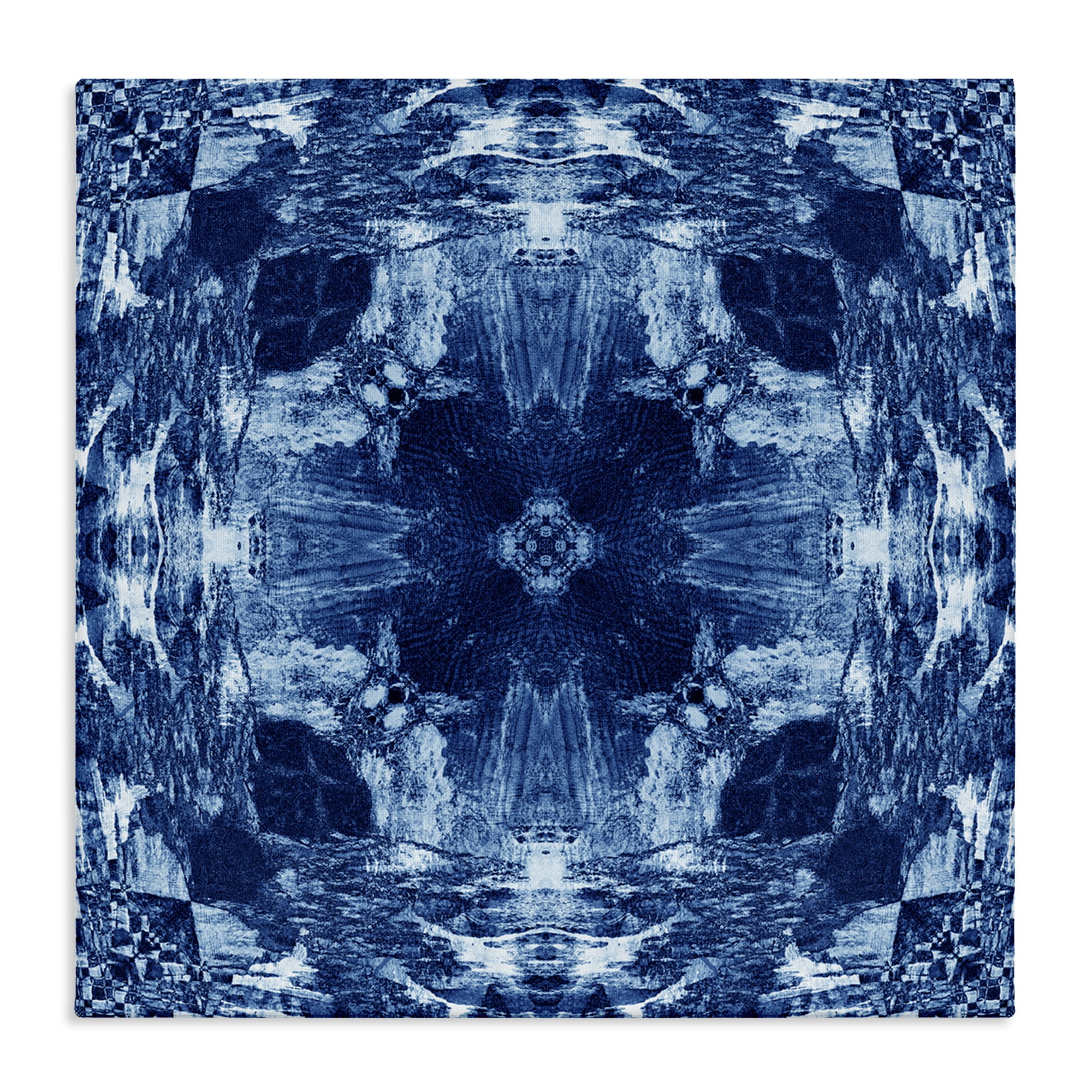 Stupell Industries Blue Mirrored Symmetry Abstract Painting Wrapped Canvas Art Print Wall Art, 24 x 24